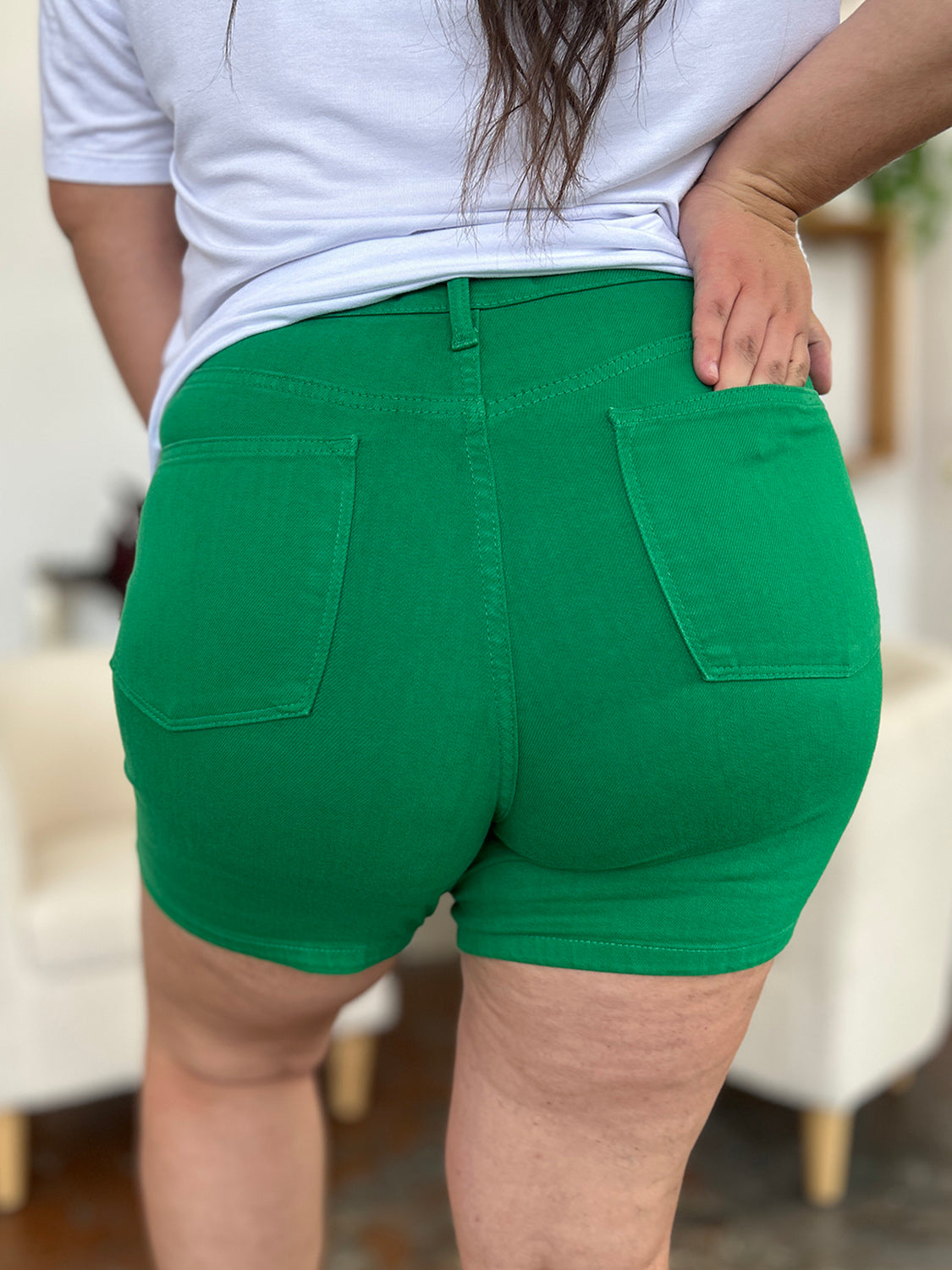 Judy Blue Full Size Tummy Control Garment Dyed Denim Shorts - ChiChis Boutique