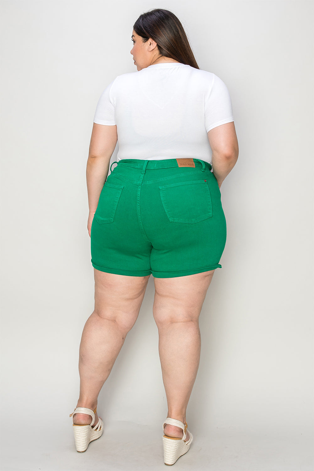 Judy Blue Full Size Tummy Control Garment Dyed Denim Shorts - ChiChis Boutique