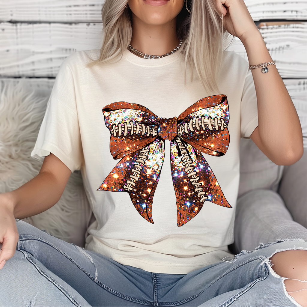 Football Bow Tshirt - ChiChis Boutique