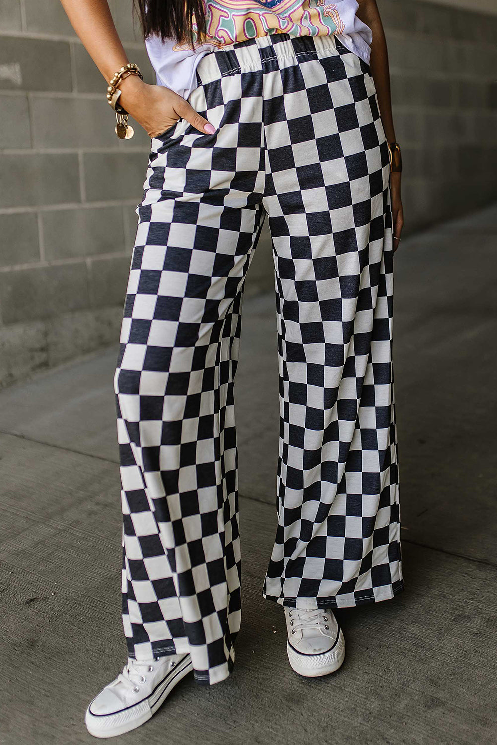 Checkered Wide Leg Pants - ChiChis Boutique