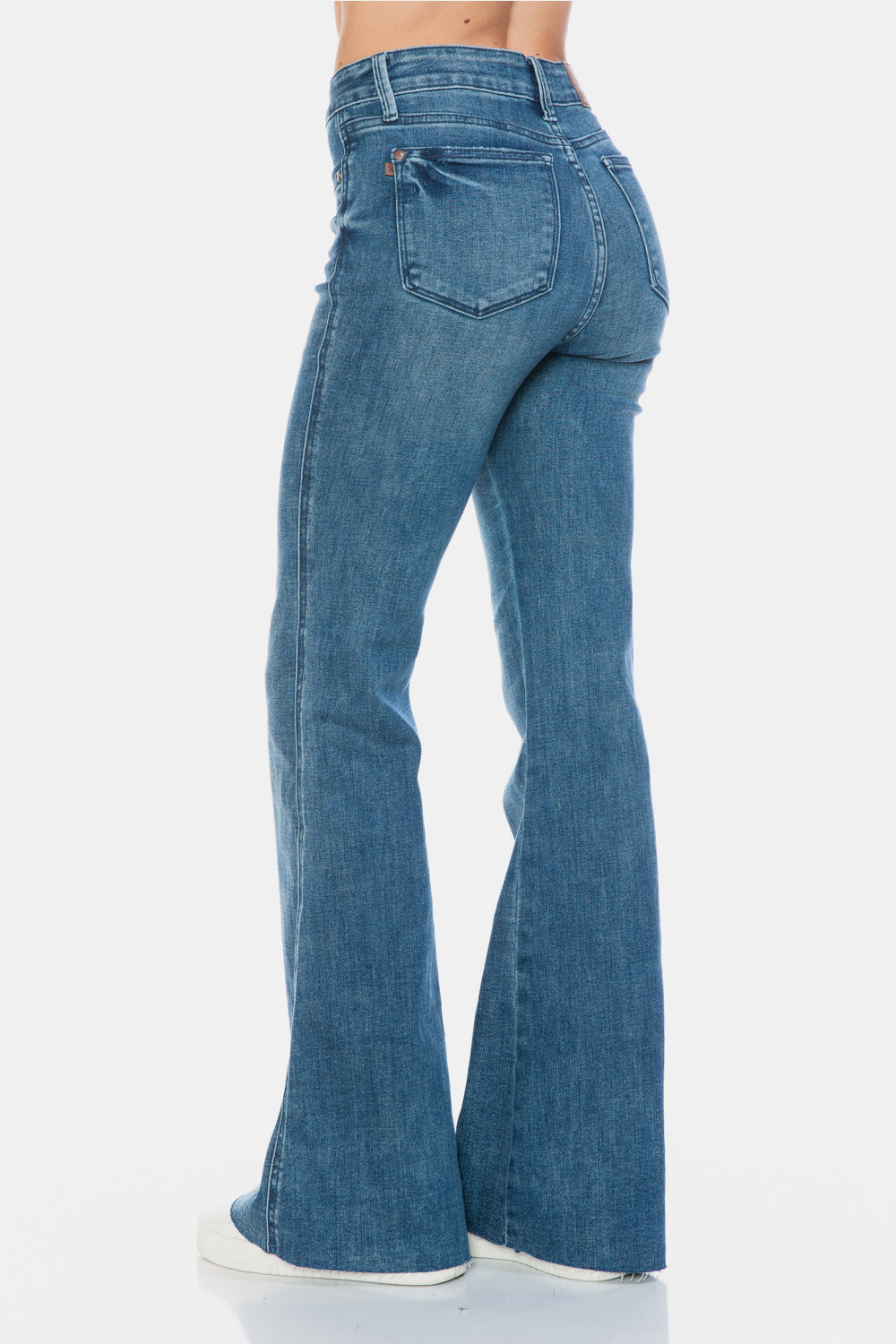 Judy Blue Full Size Tummy Control Cut Hem Flare Jeans - ChiChis Boutique