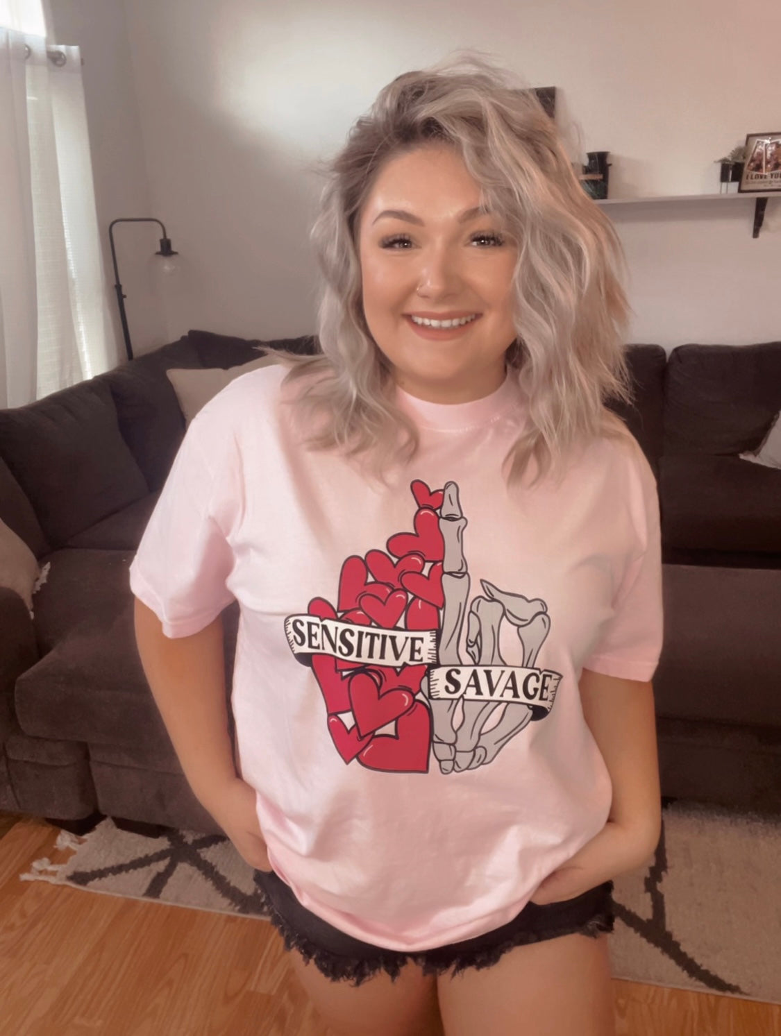 Sensitive Savage Heart Tshirt - ChiChis Boutique