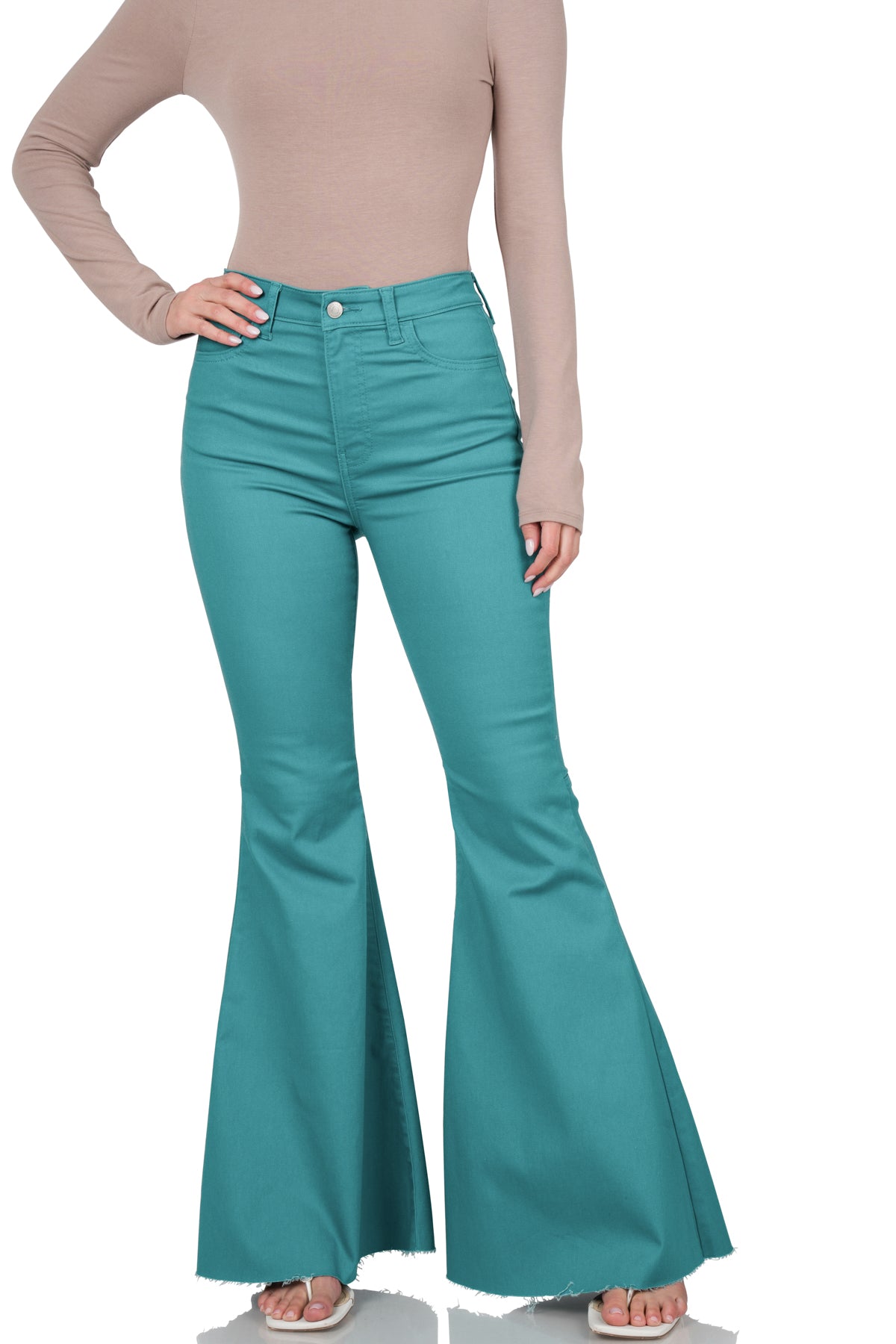 High-rise super flare color denim pants - ChiChis Boutique