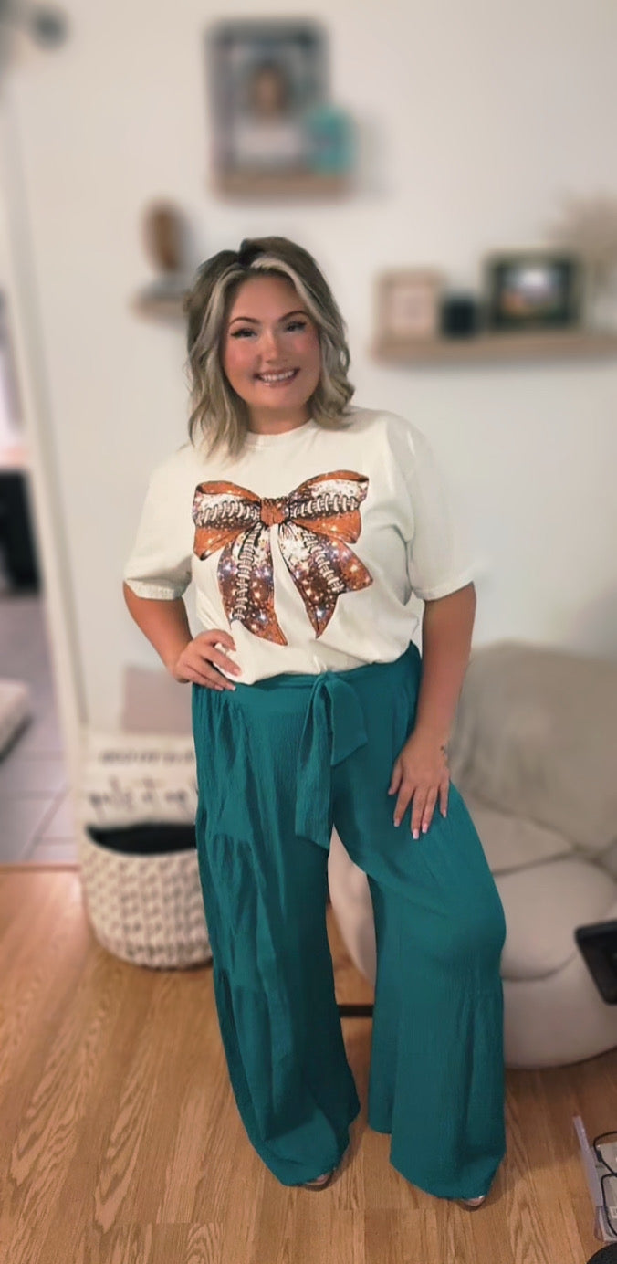 Football Bow Tshirt - ChiChis Boutique