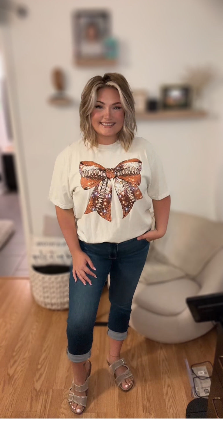 Football Bow Tshirt - ChiChis Boutique