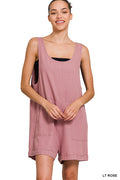 LINEN ROMPER WITH POCKETS - ChiChis Boutique