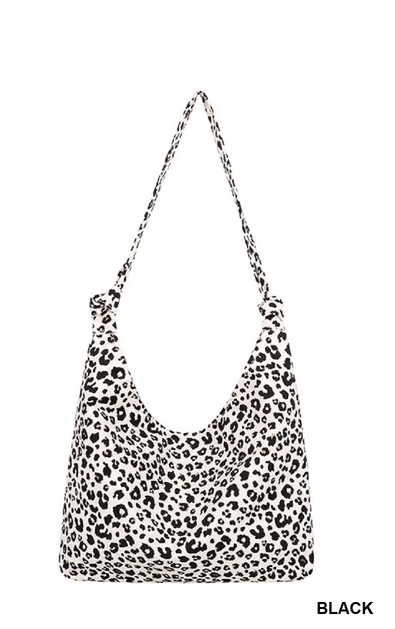 LEOPARD PRINT SHOULDER CANVAS SHOPPING TOTE BAG - ChiChis Boutique