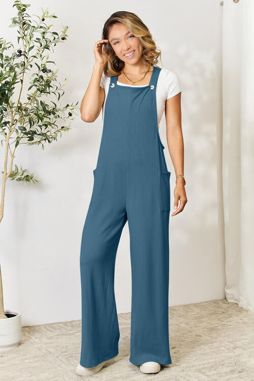 Double Take Full Size Wide Strap Overall with Pockets - ChiChis Boutique