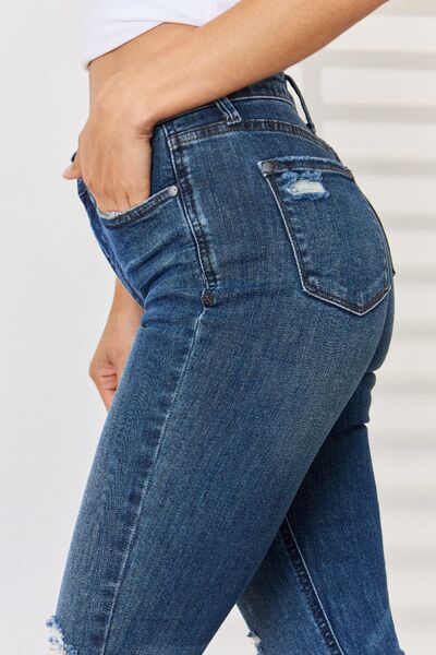 Judy Blue Full Size High Waist Distressed Slim Jeans - ChiChis Boutique