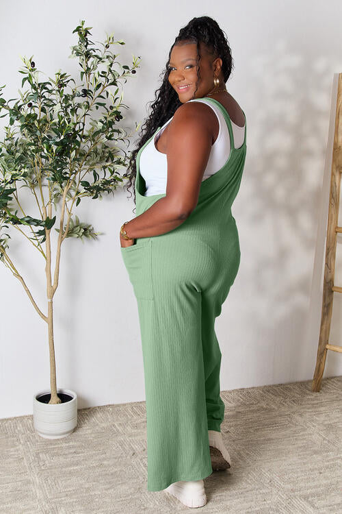 Double Take Full Size Wide Strap Overall with Pockets - ChiChis Boutique