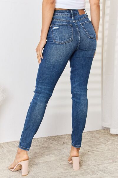 Judy Blue Full Size High Waist Distressed Slim Jeans - ChiChis Boutique